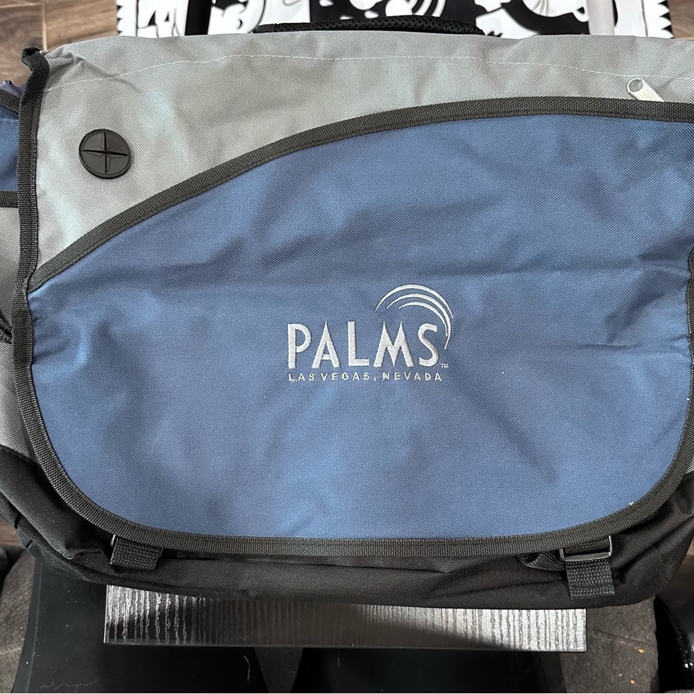 Blue and Gray Men's Messenger Computer Bag - Picture 2 of 7